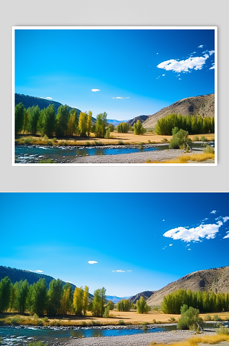 AI数字艺术高清河流新疆景点摄影图片