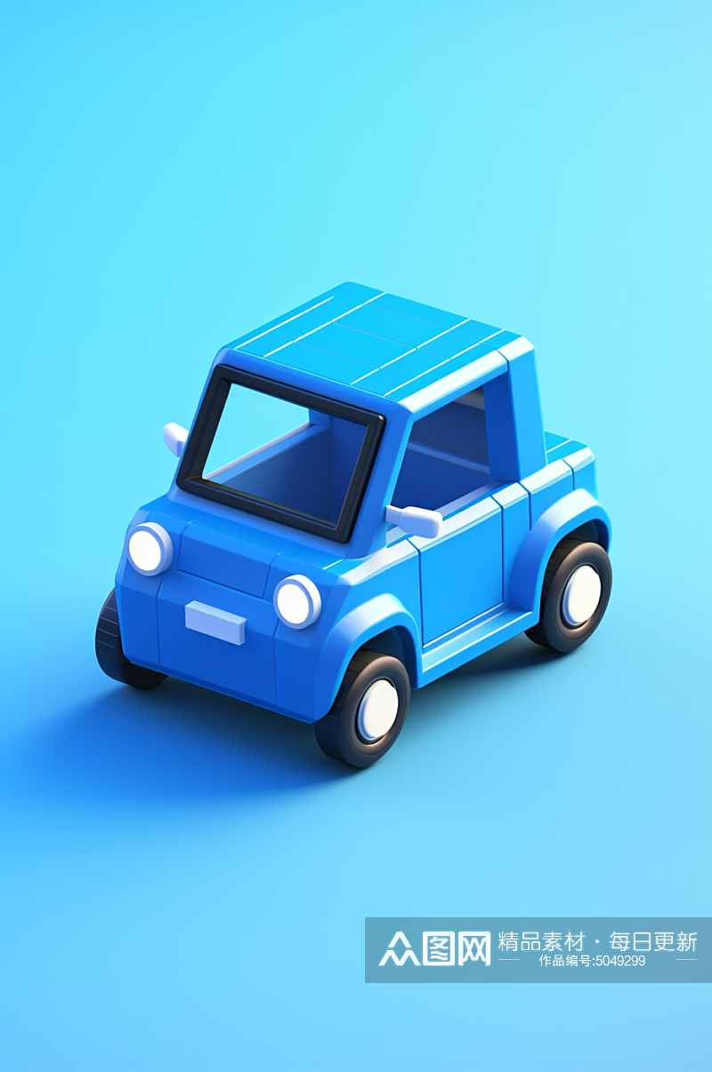 AI数字艺术3D新能源汽车环保插画模型素材