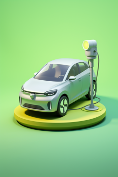 AI数字艺术3D新能源汽车环保插画模型
