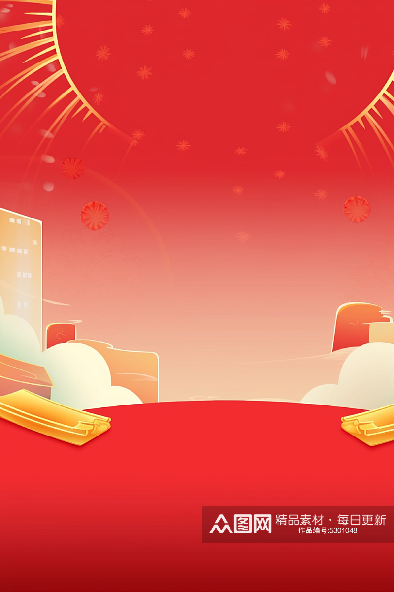 AI数字艺术中国风新年春节竖版背景图素材