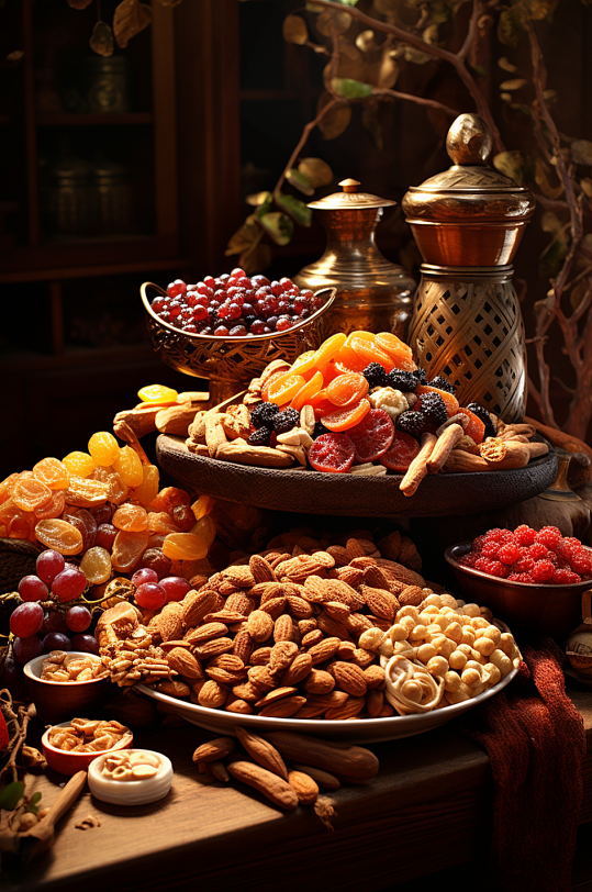 AI数字艺术新年喜庆年货零食摄影图-众图网