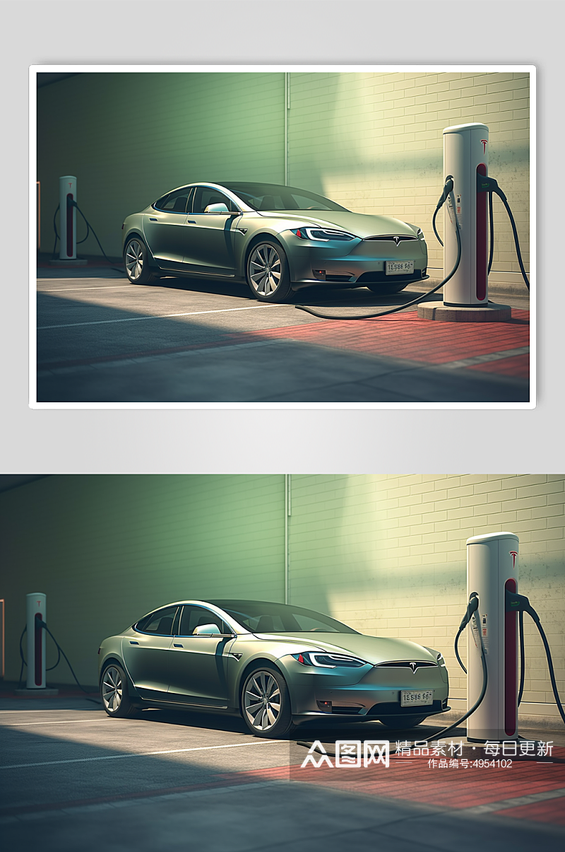 AI数字艺术创意新能源汽车摄影图片素材