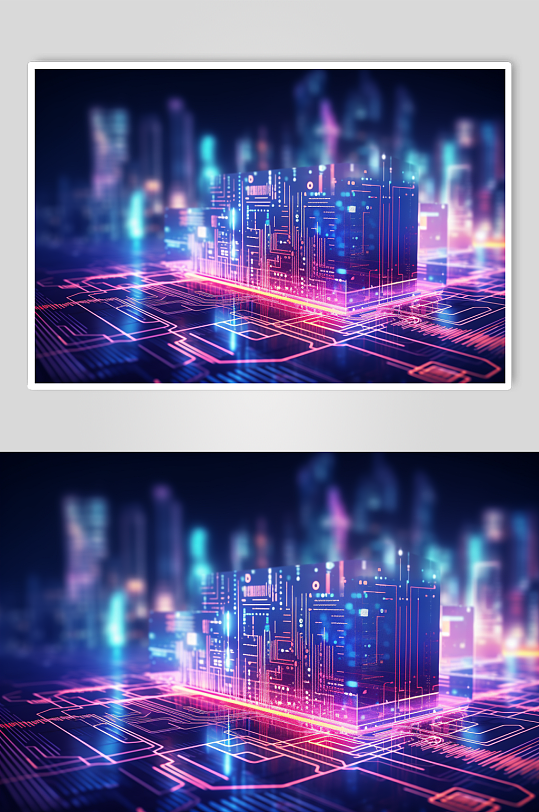 AI数字艺术科技互联网数据芯片背景图-众图网