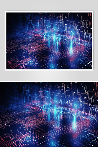 AI数字艺术科技互联网数据芯片背景图