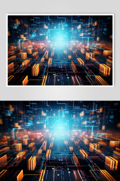 AI数字艺术科技互联网数据芯片背景图