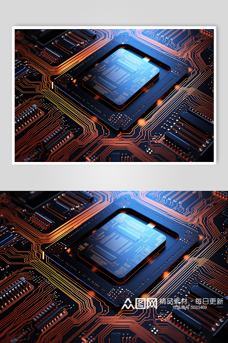 AI数字艺术科技互联网数据芯片背景图素材