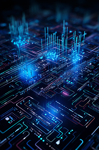 AI数字艺术科技互联网数据芯片背景图
