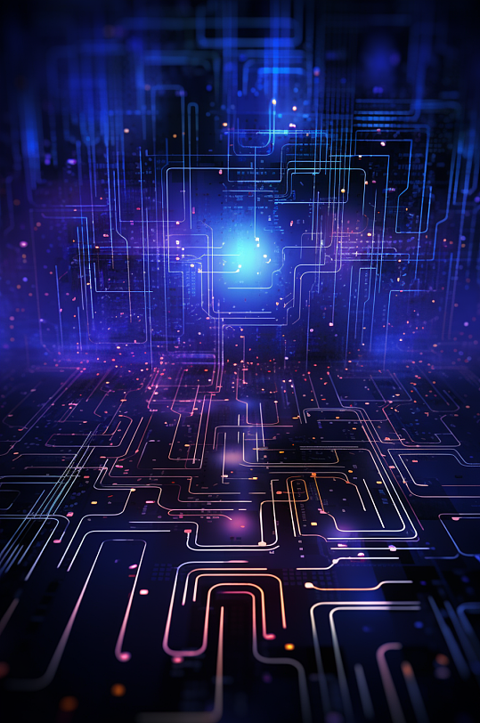 AI数字艺术科技互联网数据芯片背景图