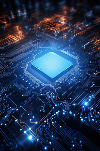AI数字艺术科技互联网数据芯片背景图