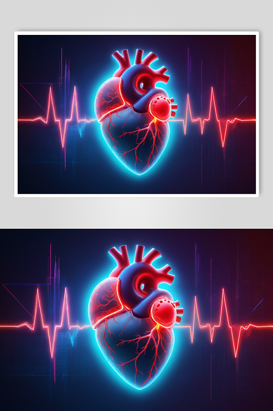 AI数字艺术人类心跳心脏虚拟图像图片