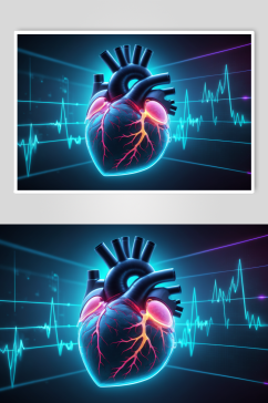 AI数字艺术人类心跳心脏科技感虚拟图片