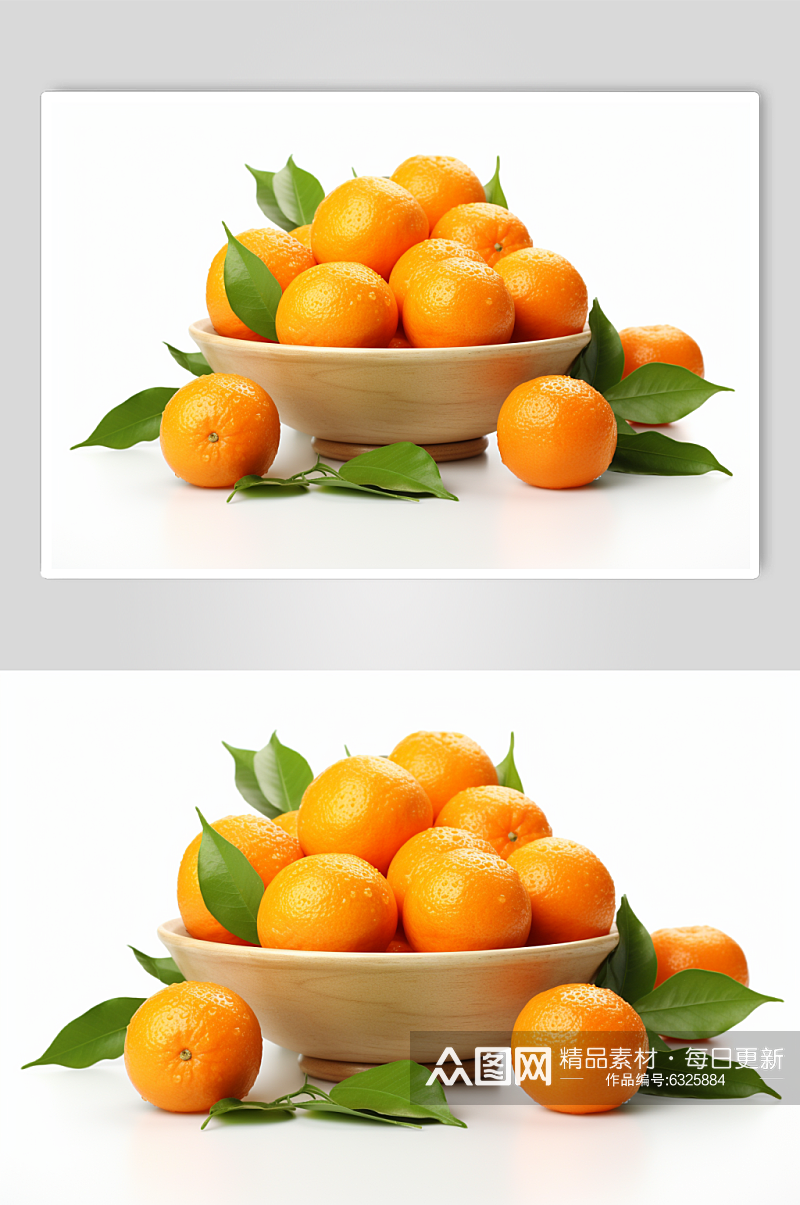 AI数字艺术新鲜采摘柑橘果篮摄影图素材