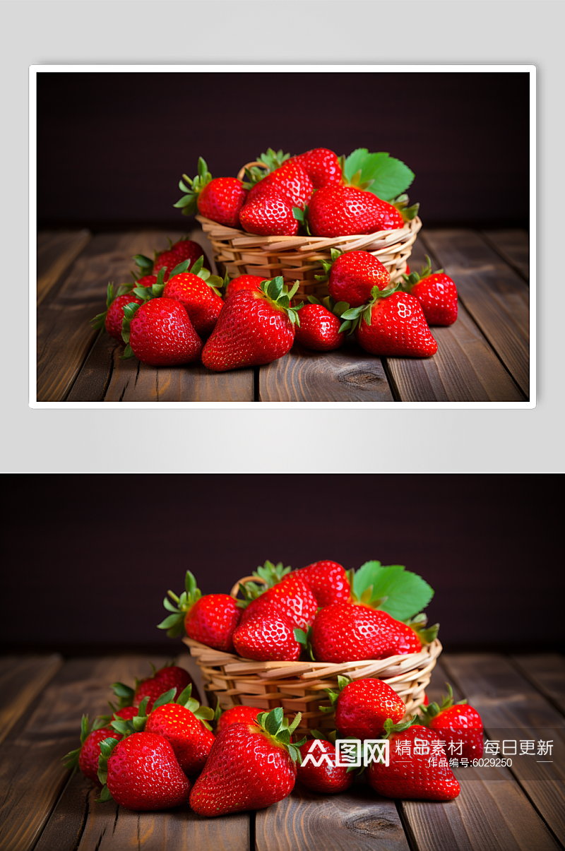 AI数字艺术新鲜草莓摄影图素材