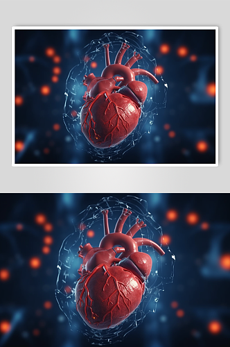AI数字艺术人类心跳心脏图虚拟图像图片