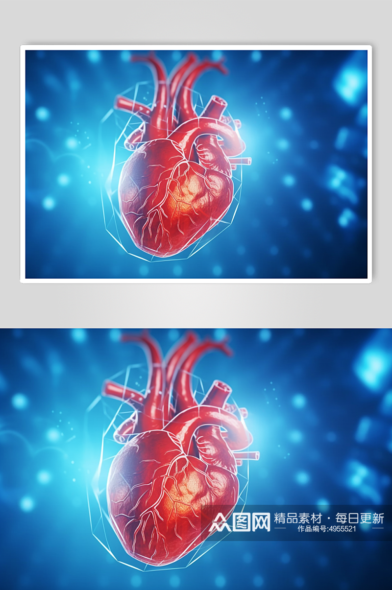 AI数字艺术人类心跳心脏图虚拟图像图片素材