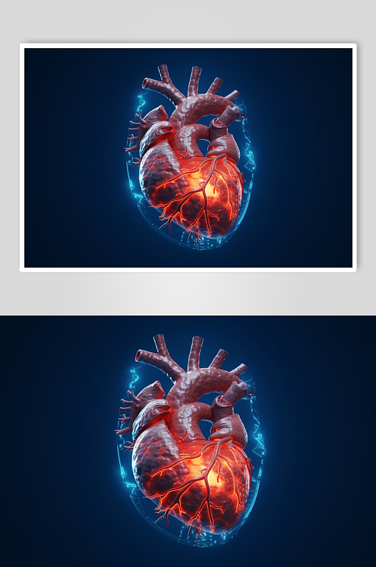 AI数字艺术人类心跳心脏图虚拟图像图片