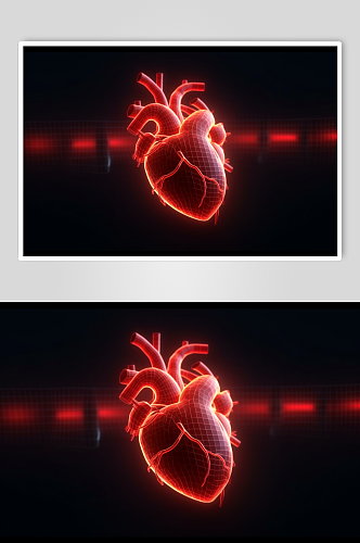 AI数字艺术人类心跳心脏图虚拟图像图片