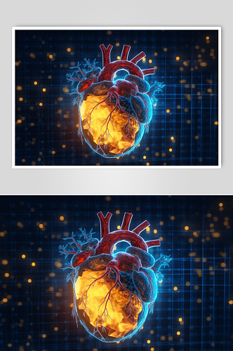 AI数字艺术人类心跳心脏图虚拟图像图片