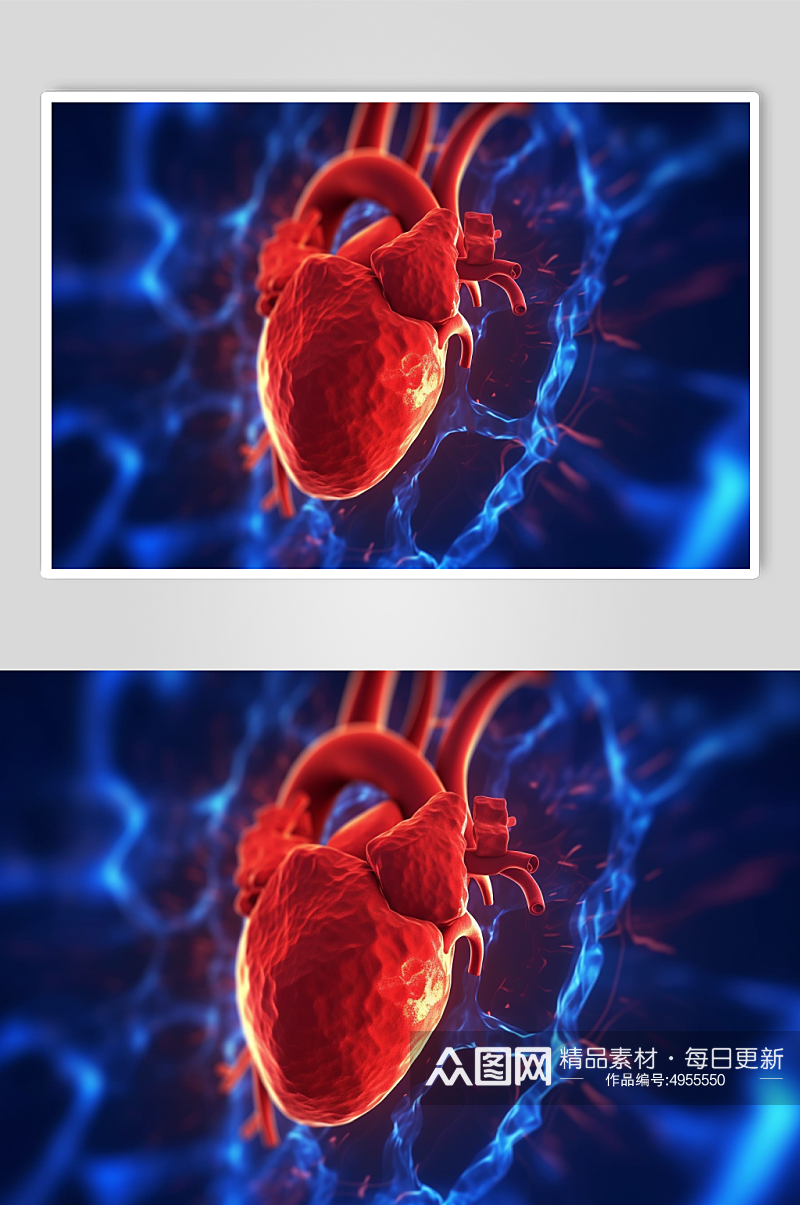 AI数字艺术人类心跳心脏图虚拟图像图片素材