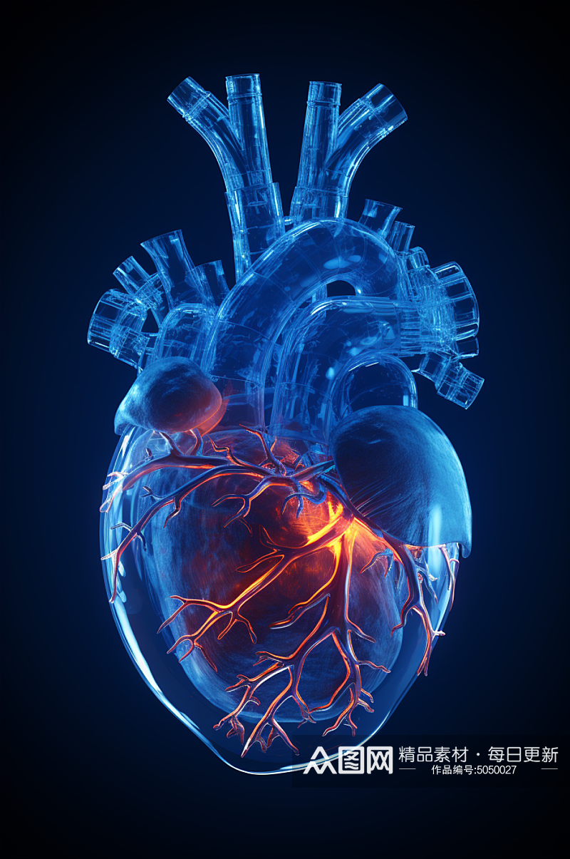 AI数字艺术医疗心脏图片素材
