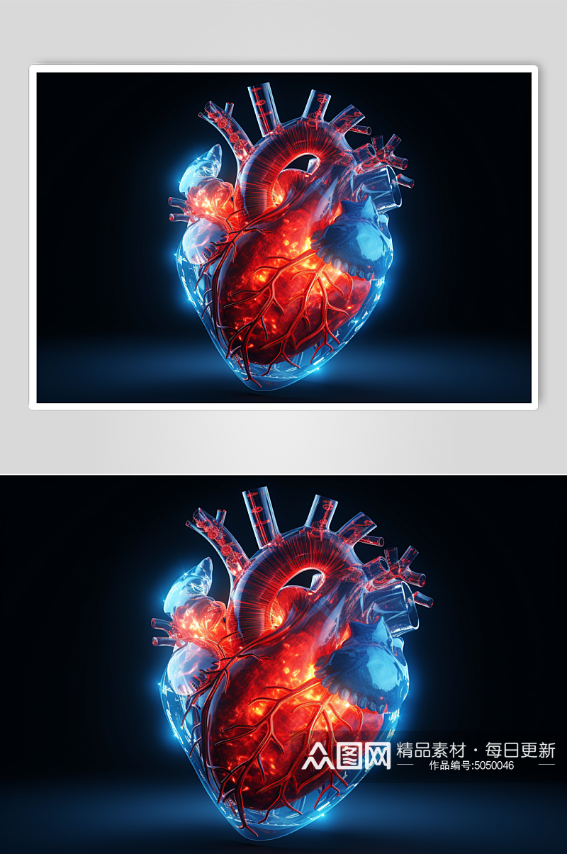 AI数字艺术医疗心脏图片素材