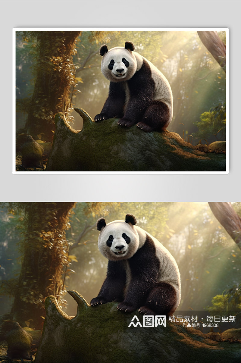 AI数字艺术野生动物国宝大熊猫摄影图片素材