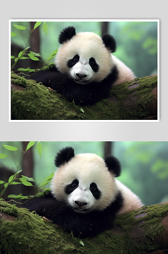 AI数字艺术野生动物国宝大熊猫摄影图片