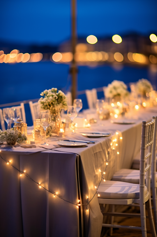 AI数字艺术海边西式婚礼活动现场摄影图片