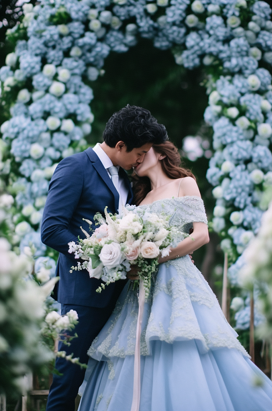 AI数字艺术海边西式婚礼活动现场摄影图片