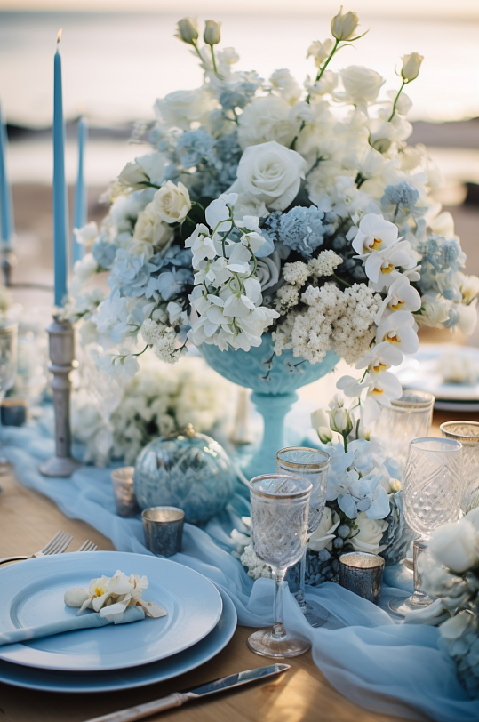 AI数字艺术海边西式婚礼活动现场摄影图片