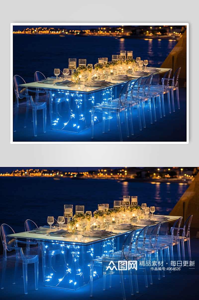 AI数字艺术海边西式婚礼活动现场摄影图片素材
