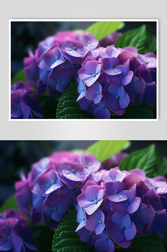 AI数字艺术唯美紫色绣球花摄影图片