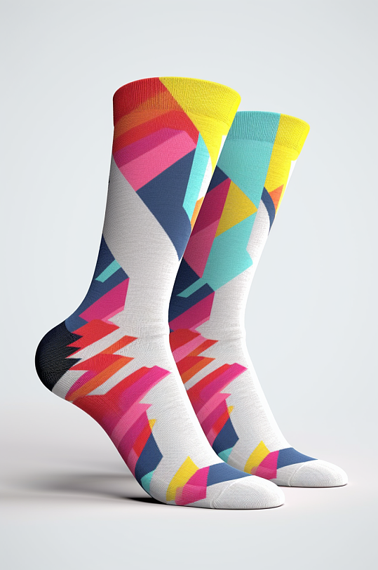 AI数字艺术炫彩潮流休闲运动袜摄影图片