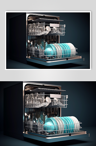 AI数字艺术清晰洗碗机家用电器摄影图片