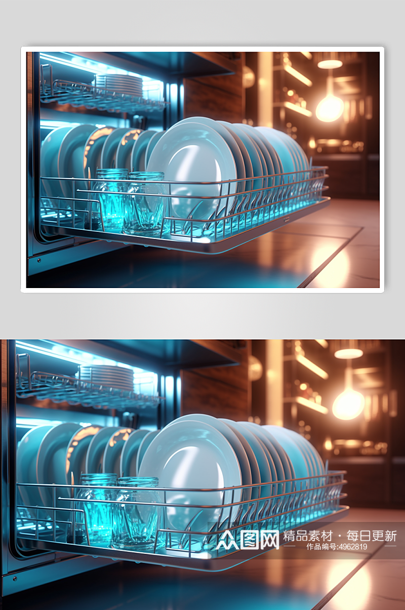 AI数字艺术清晰洗碗机家用电器摄影图片素材