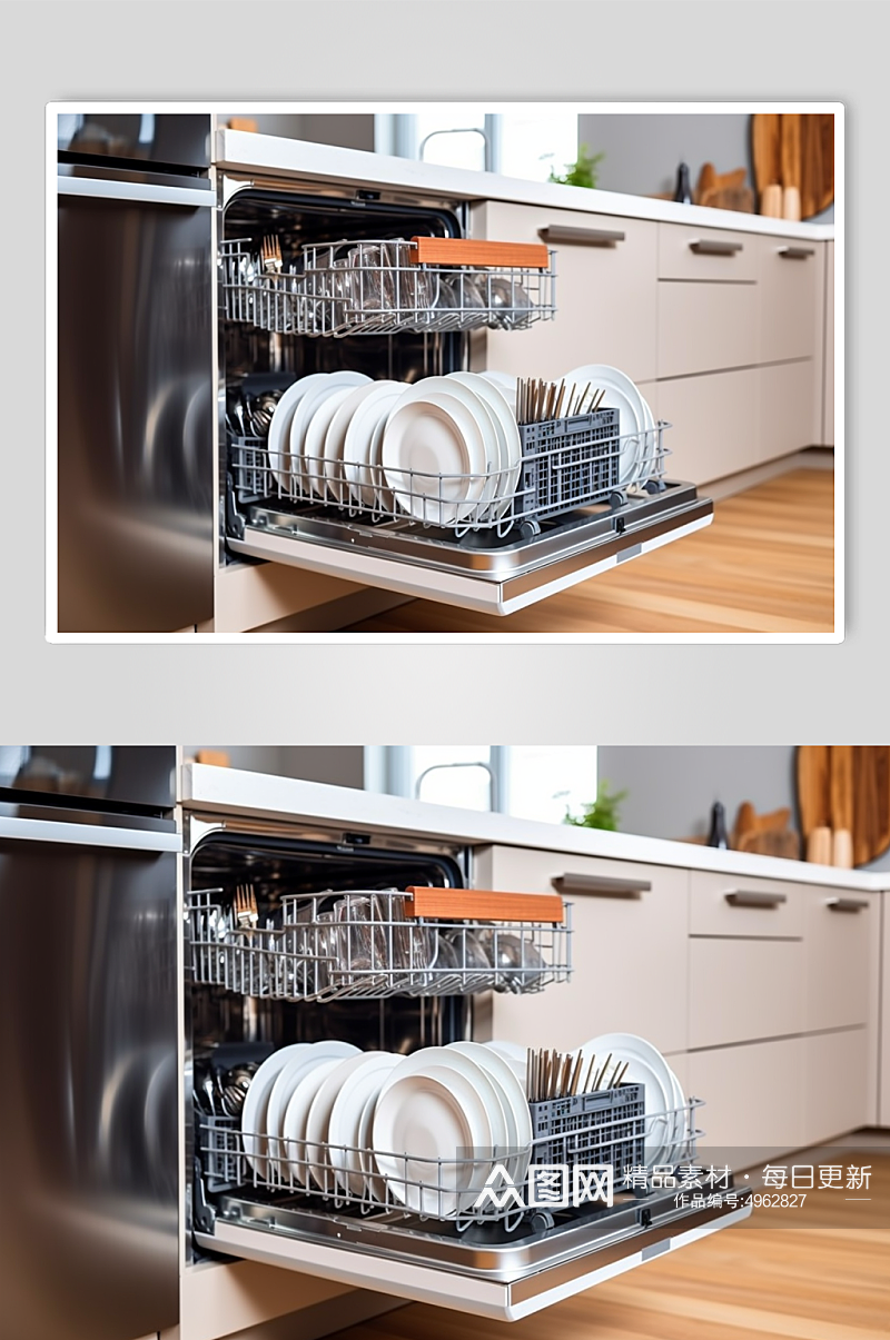 AI数字艺术简约洗碗机家用电器摄影图片素材