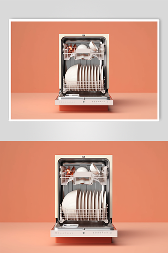AI数字艺术简约洗碗机家用电器摄影图片