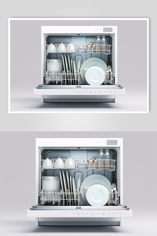 AI数字艺术极简洗碗机家用电器摄影图片