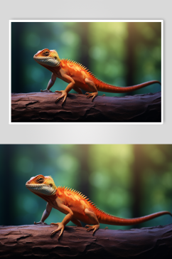 AI数字艺术简约蜥蜴野生动物摄影图片
