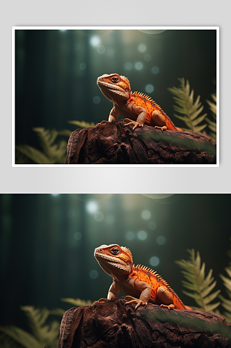 AI数字艺术呆萌蜥蜴野生动物摄影图片