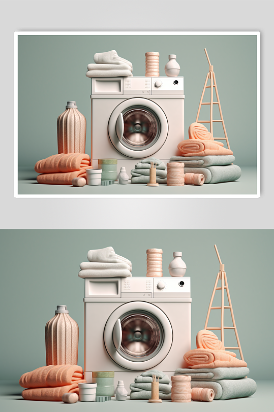 AI数字艺术高清洗衣机家用电器摄影图片