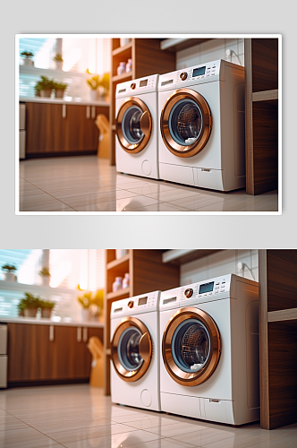 AI数字艺术简洁洗衣机家用电器摄影图片