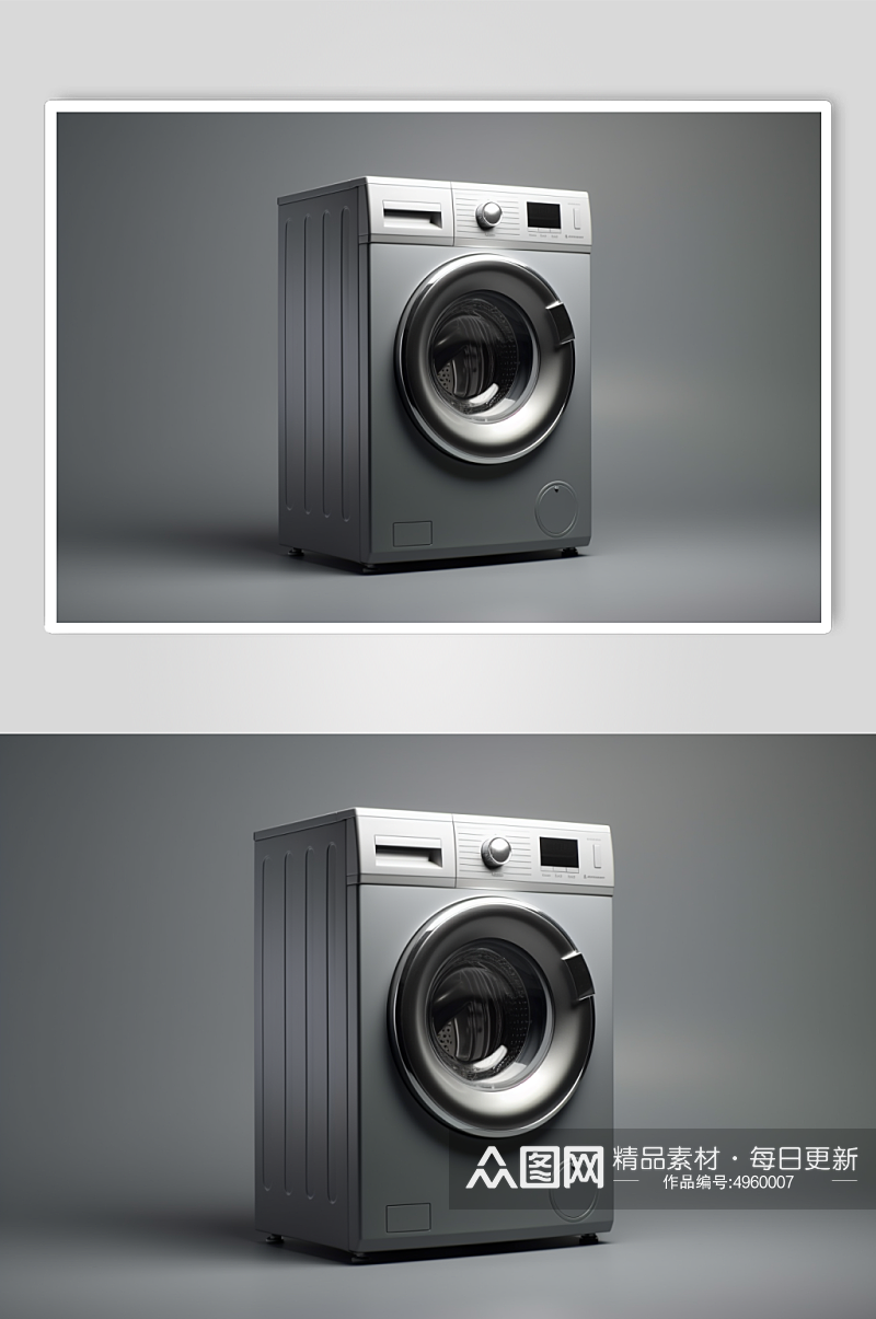 AI数字艺术简洁洗衣机家用电器摄影图片素材
