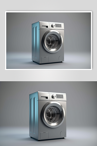 AI数字艺术简洁洗衣机家用电器摄影图片