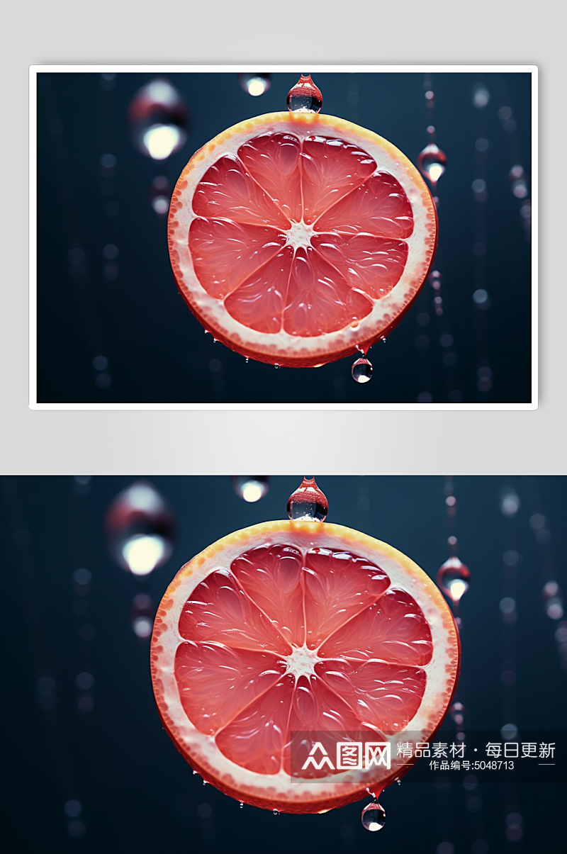AI数字艺术西柚水果摄影图素材