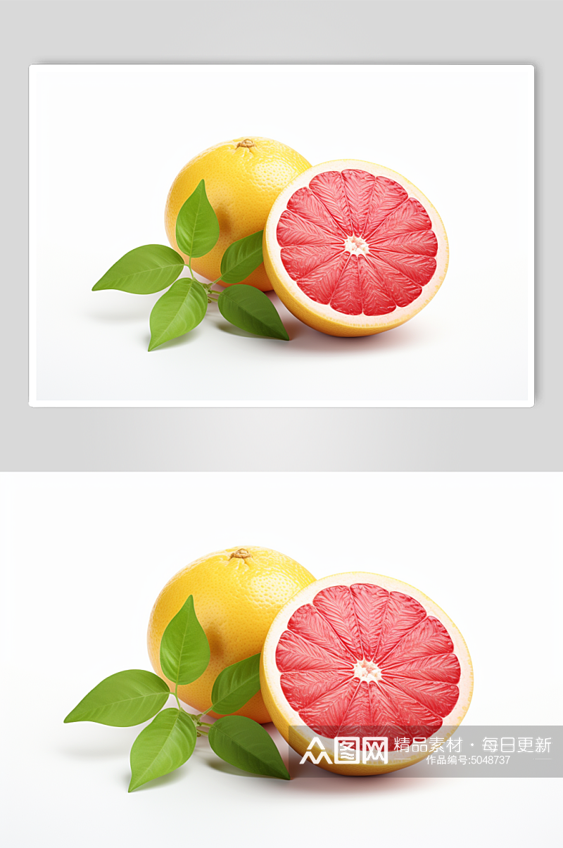 AI数字艺术西柚水果摄影图素材