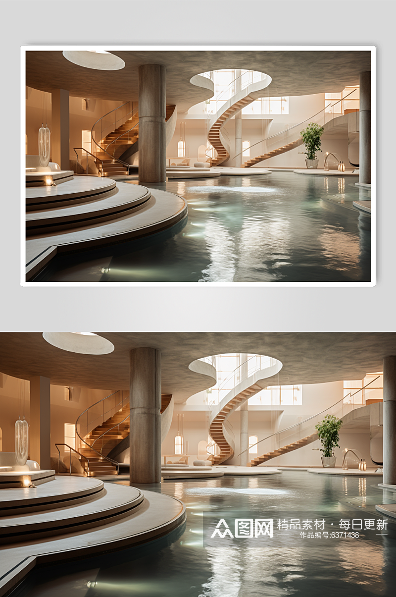 AI数字艺术洗浴中心摄影图素材