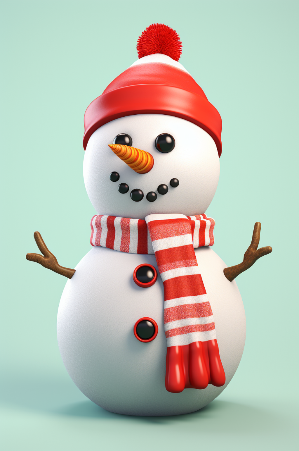AI数字艺术立冬冬至可爱雪人卡通插画素材
