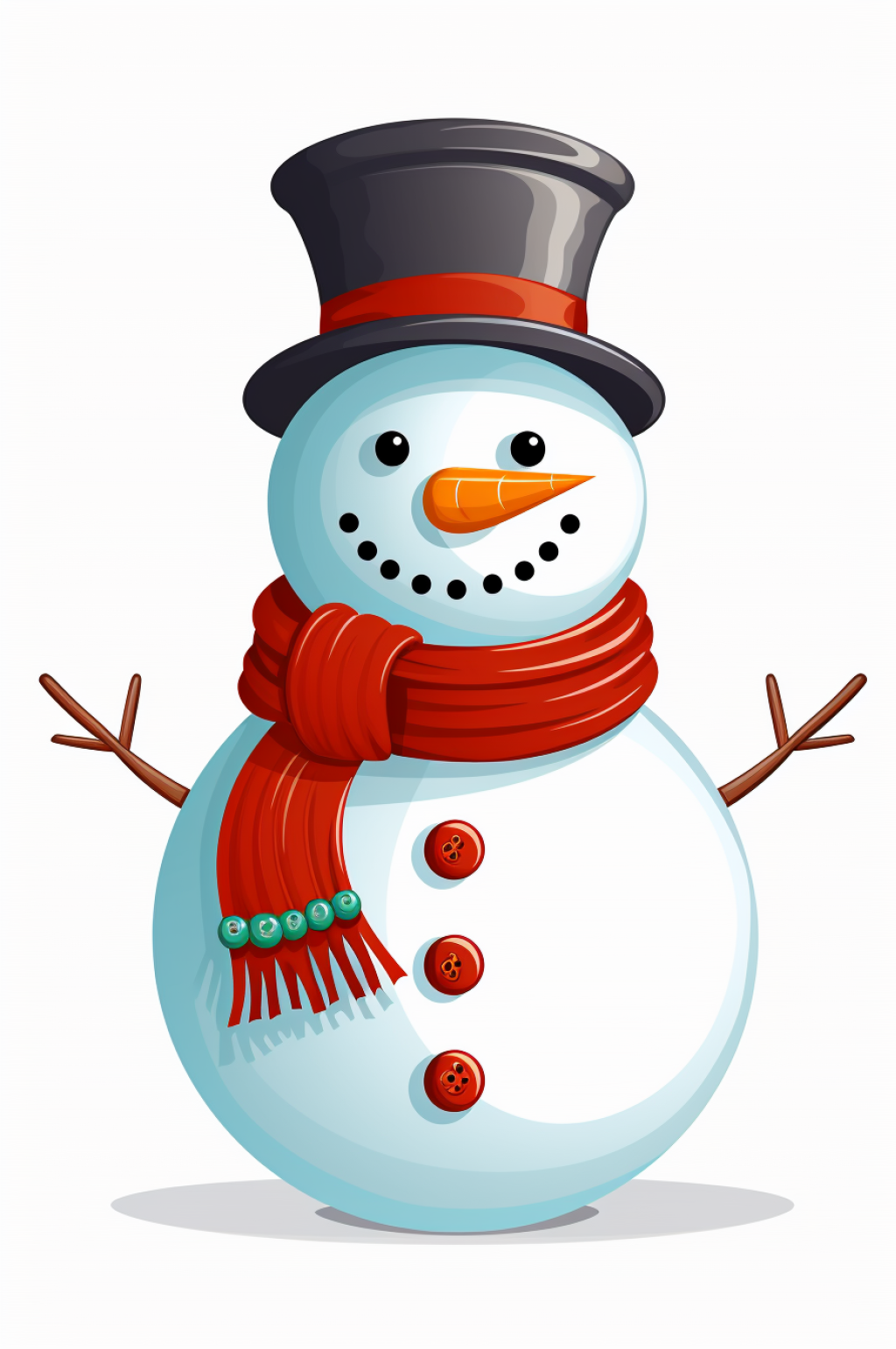 AI数字艺术立冬冬至可爱雪人卡通插画素材