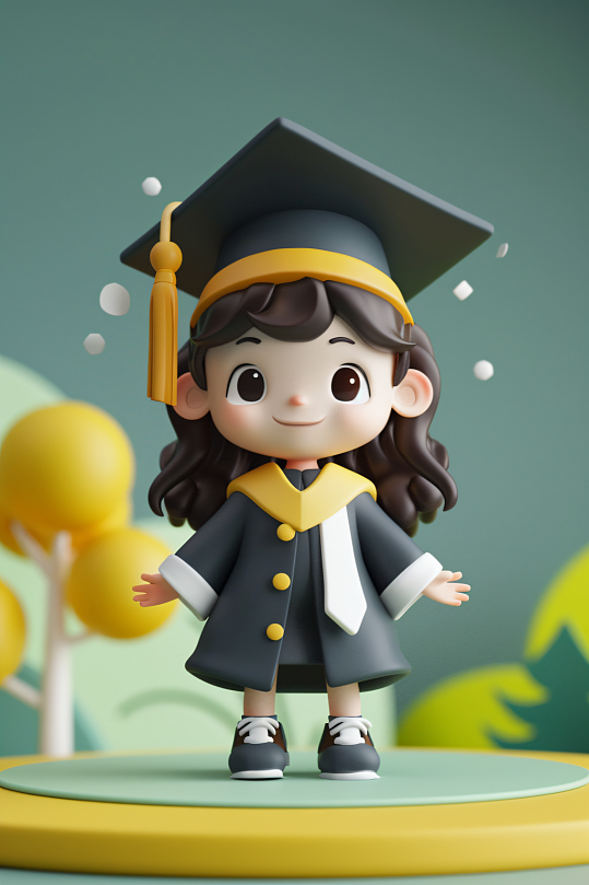 AI毕业季毕业生学生学士服人物模型-众图网